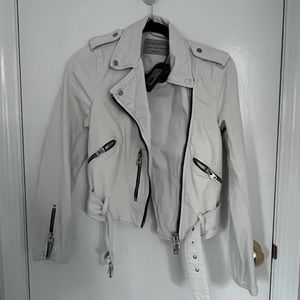 AllSaints white biker jacket